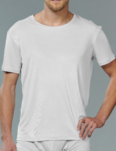 T-shirt de Seda Cuello Redondo inSilk Silkbasics Blanca